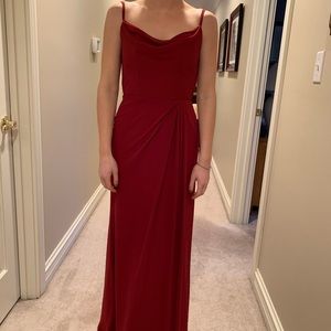 Hayley Paige deep red dress